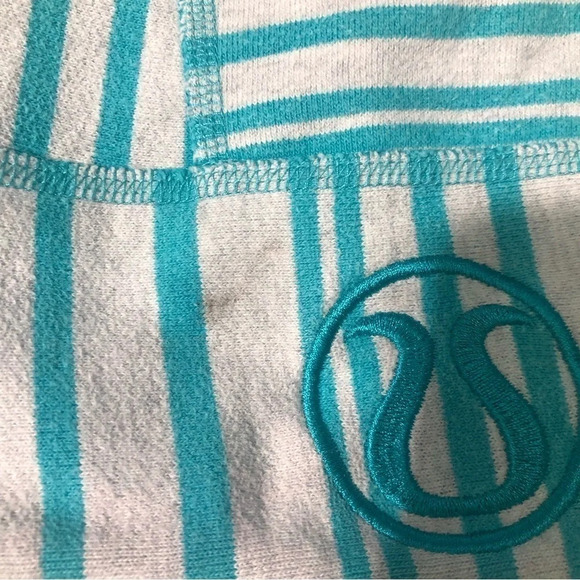 Lululemon teal and light grey striped scuba hoodie  (4) - Picture 8 of 11